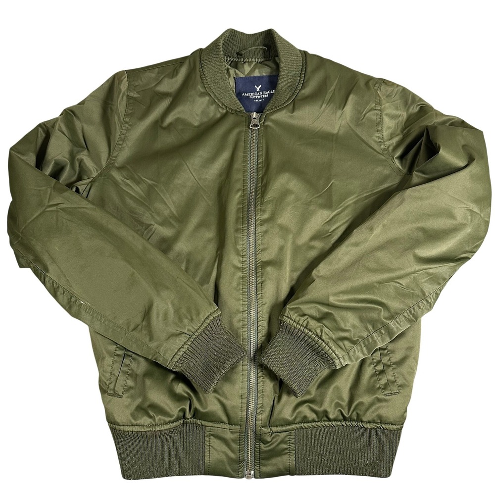 American Eagle Outfitters Green Bomber Jacket Womens Size S P/CH